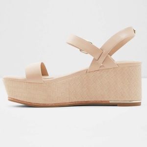 ALDO ELOINIEL270 BONE ANKLE STRAP WEDGES